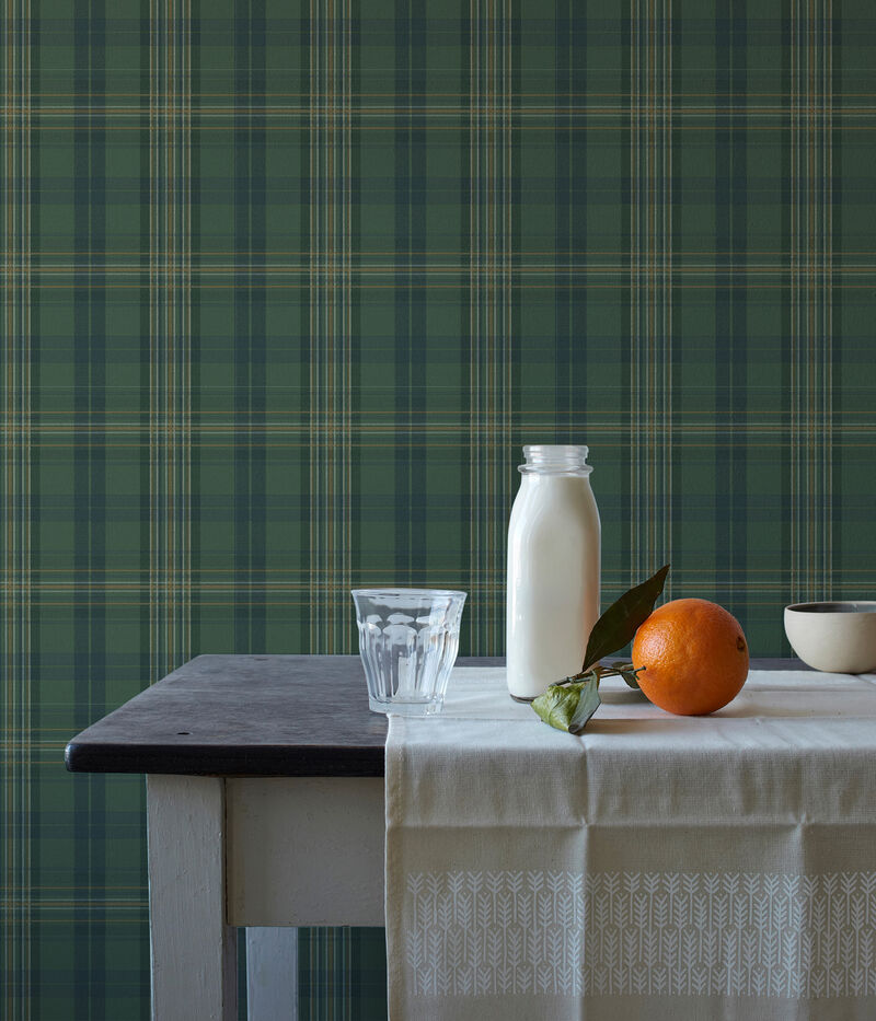 Austin Green Plaid Wallpaper image number 1