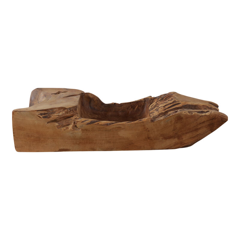 30x11" Teak Wood Bowl, Natural image number 3