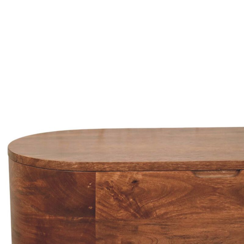 Artisan Furniture Solid Wood Curva Storage Trunk,Oak with Storage image number 4