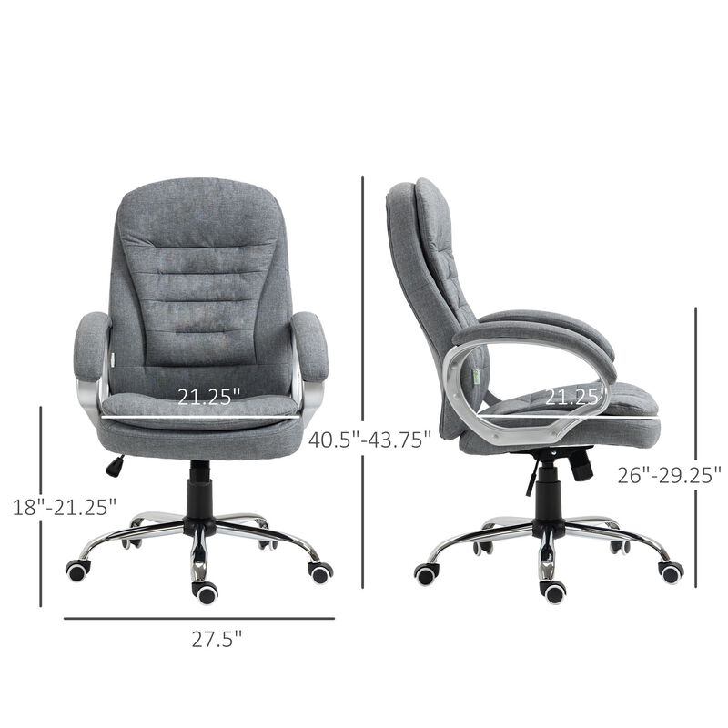 Gray Executive Comfort: High Back Adjustable Home Office Chair