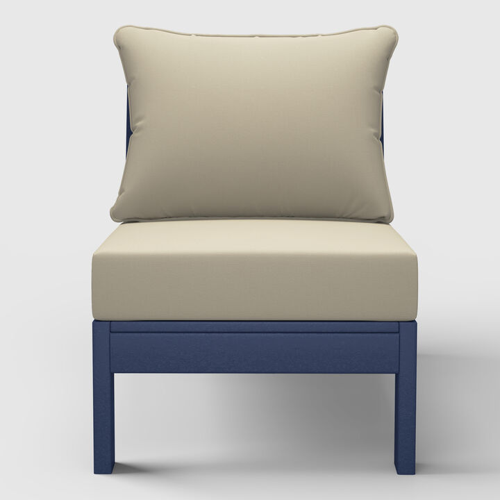 Outdoor HDPE Deep Seating Modular Armless Patio Chair