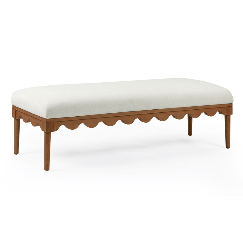 Oodle Bronze Vegan Mohair Bench in Walnut image number 0