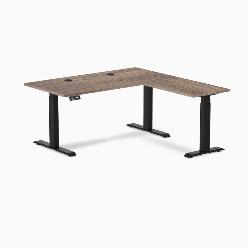 Desky Eco L-Shape Laminate Sit Stand Desk image number 0