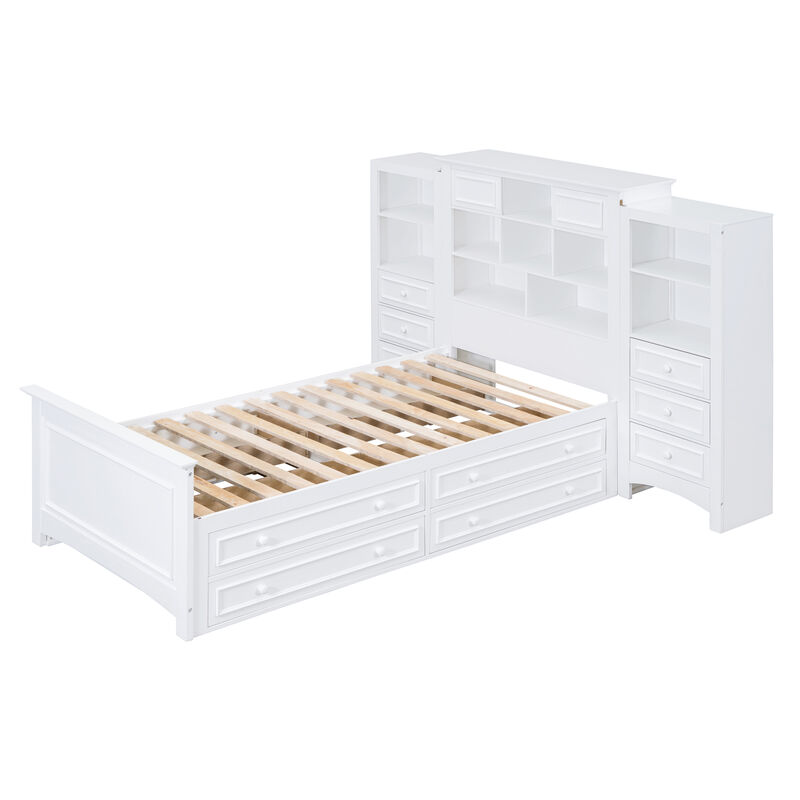 Merax Platform Bed with Storage Headboard image number 4