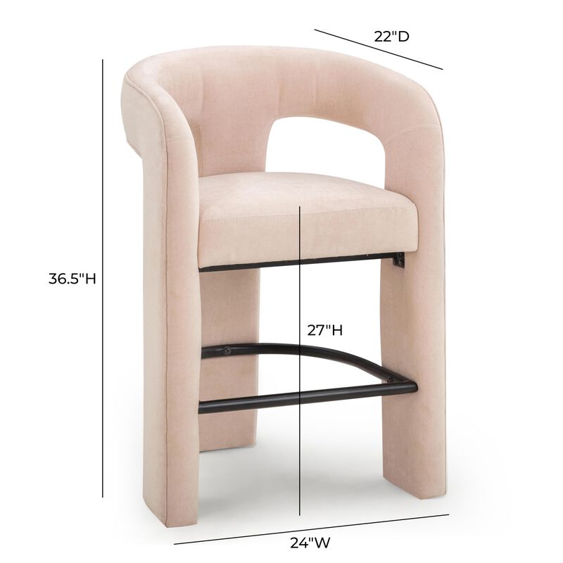 Tov Furniture Malone Blush Perfomance Fabric Counter Stool image number 1