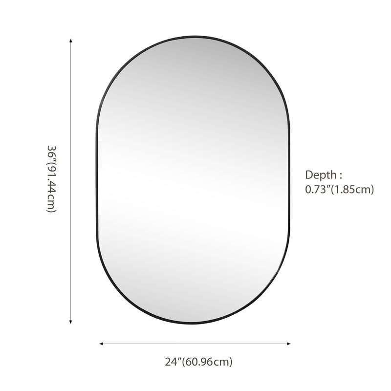 Milly Medium Oval Metal Framed Wall Mirror