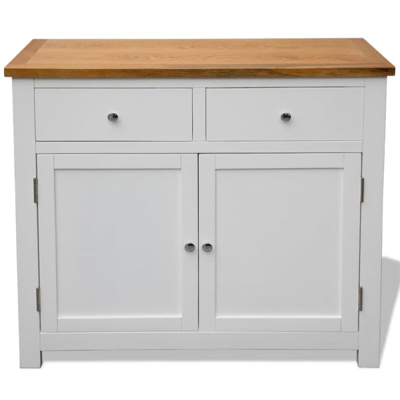 vidaXL Sideboard 35.4"x13.2"x32.7" Solid Oak Wood