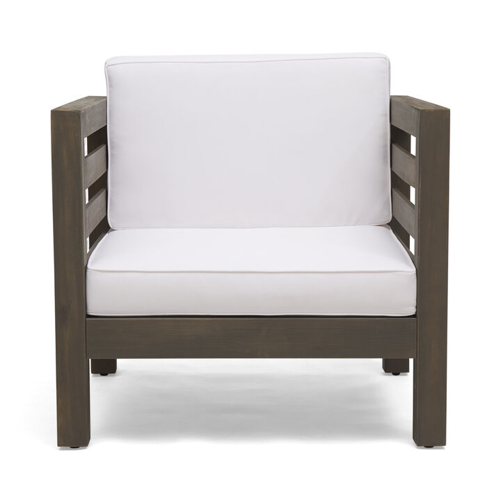 Merax Mid-Century Modern Acacia Wood Chair Lounge Chairs
