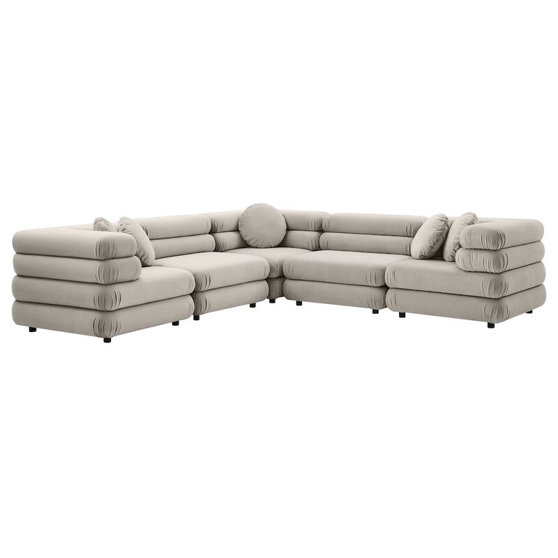 Jubilee 5-Piece Modular Performance Velvet Sectional Sofa image number 0