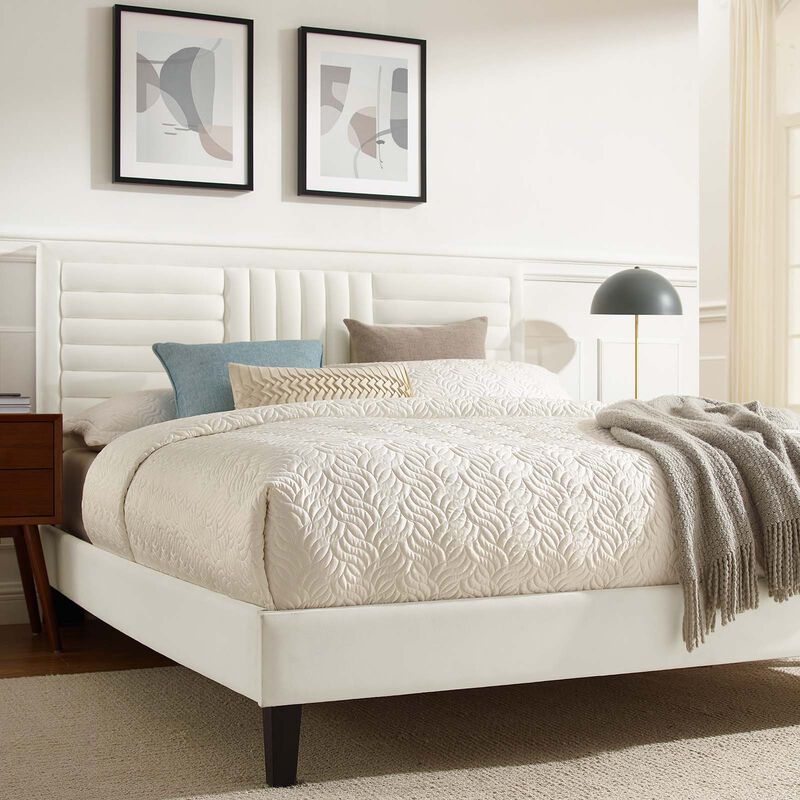 Sofia Channel Tufted Performance Velvet Full Platform Bed image number 7