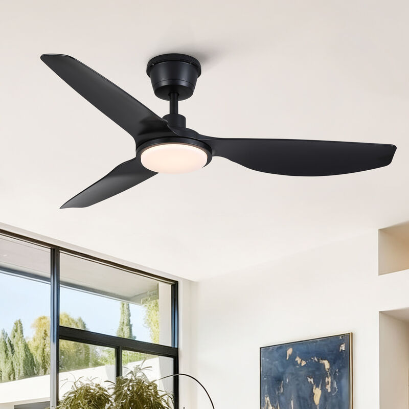 ELEMENT ACE 52 Inch Modern Outdoor Waterproof Ceiling Fan with Integrated Light and Ultra Quiet Energy Efficient Reversible DC Motor for Patio Garden Use image number 1
