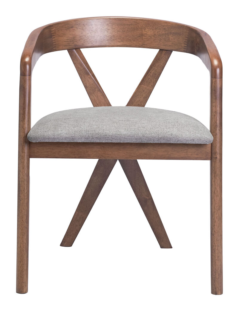 Cairo Dining Chair Dove Gray & Walnut