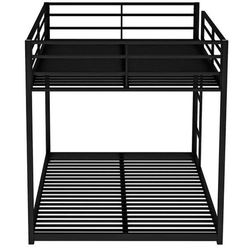 Metal Bunk Bed with Ladder Space-Saving Low Bunk Bed for Kids or Adults
