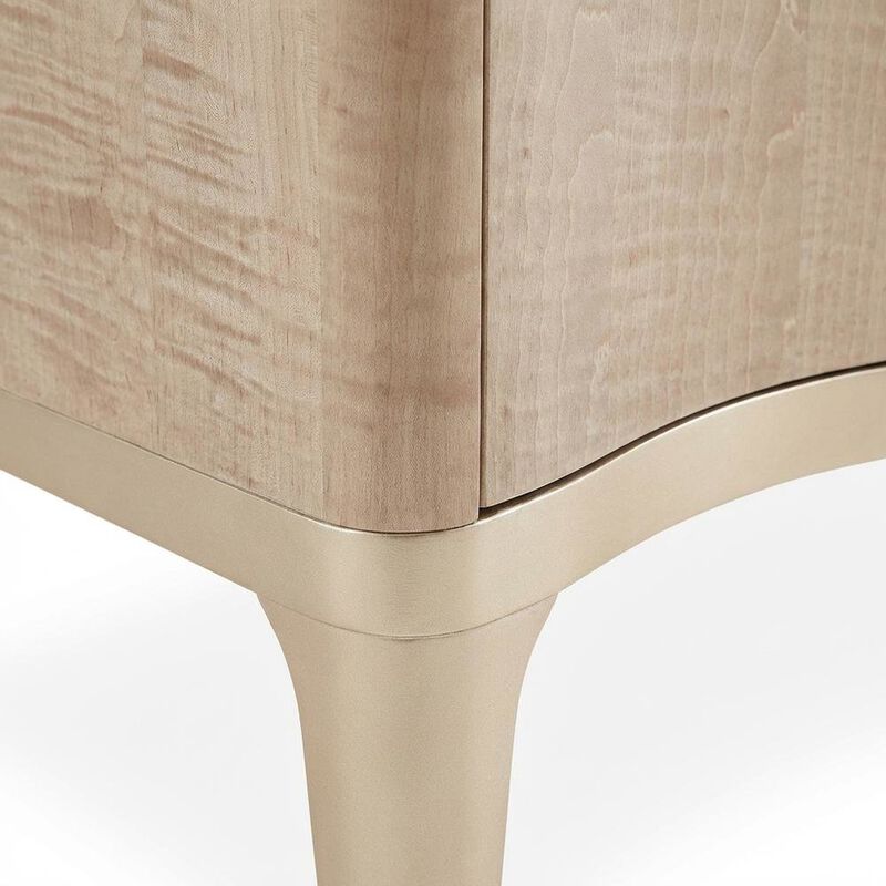 Blush Nightstand with Marble Top and Modern Design for Bedroom Storage image number 5