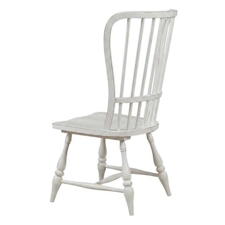 Liberty Furniture Wood Back Side Chair for Dining Room,  Set of 2,  Antique White & Weathered Bark