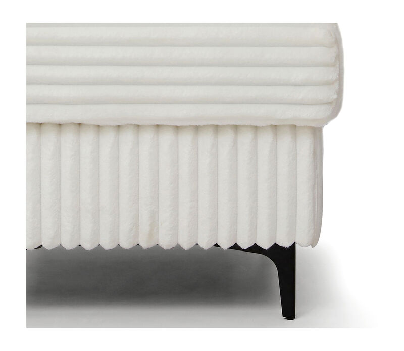 Houston White Square Polyester Upholstered Ottoman image number 4
