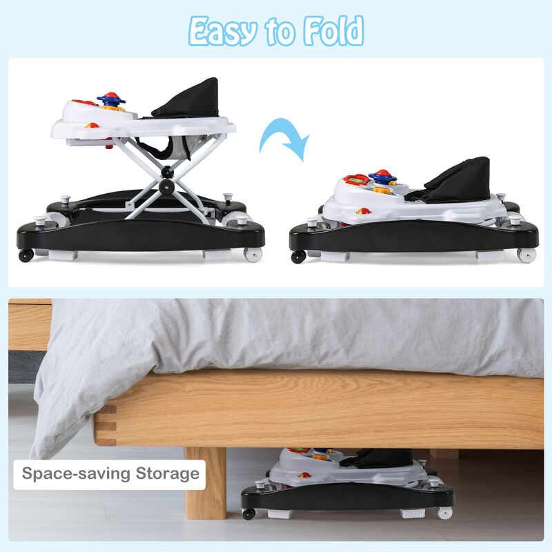 6-in-1 Multifunction Baby Walker with Adjustable Height Foldable image number 6