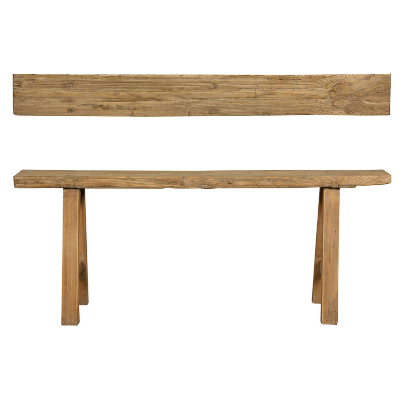 Vintage Reclaimed Accent Bench in Natural Wood image number 0