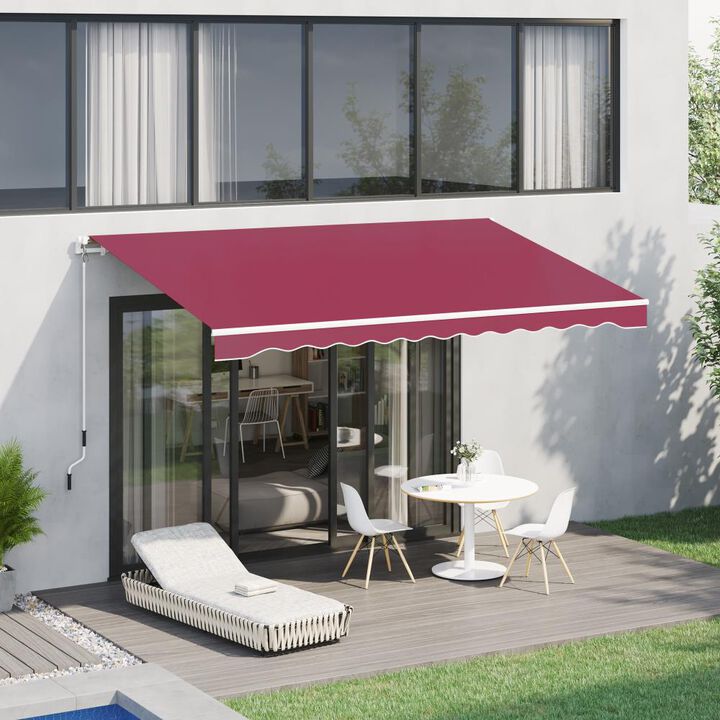 Hivvago 13' x 8' Manual Retractable Sunshade for Deck or Balcony