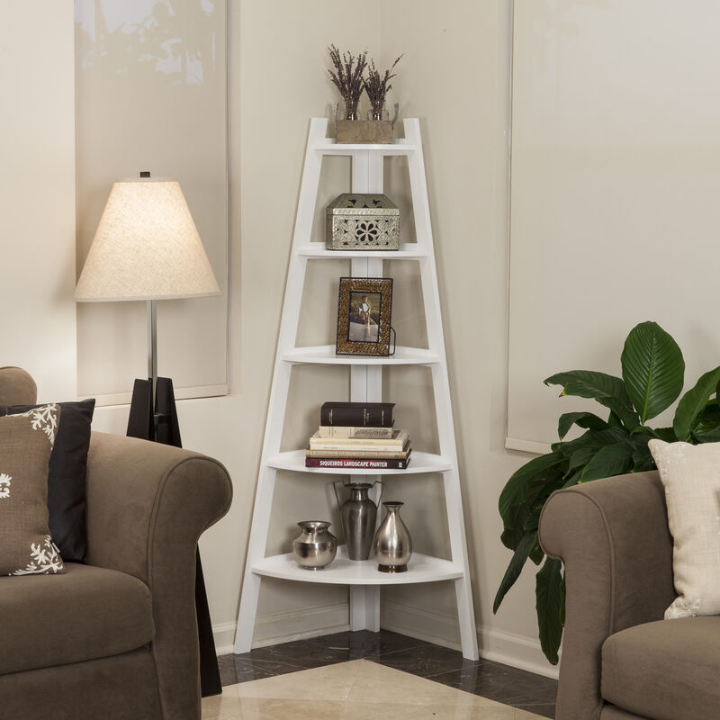 Five Tier Corner Ladder Display Bookshelf
