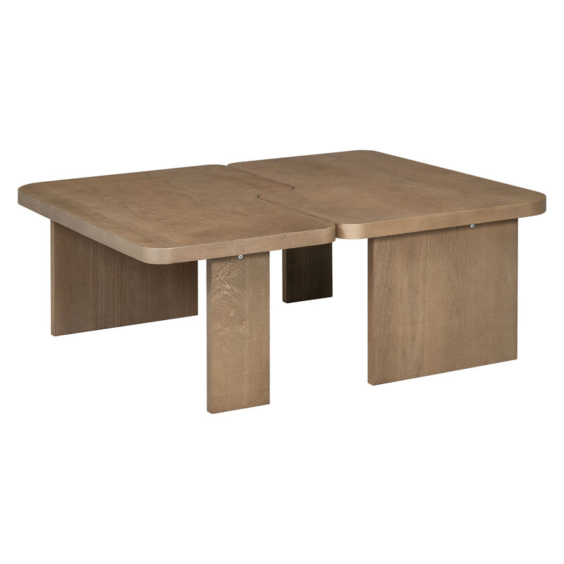 Merax Rectangle Coffee Table with Splicing Design