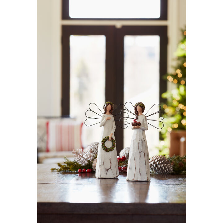 Angel Figurines Set of 2 for Christmas and Seasonal Displays