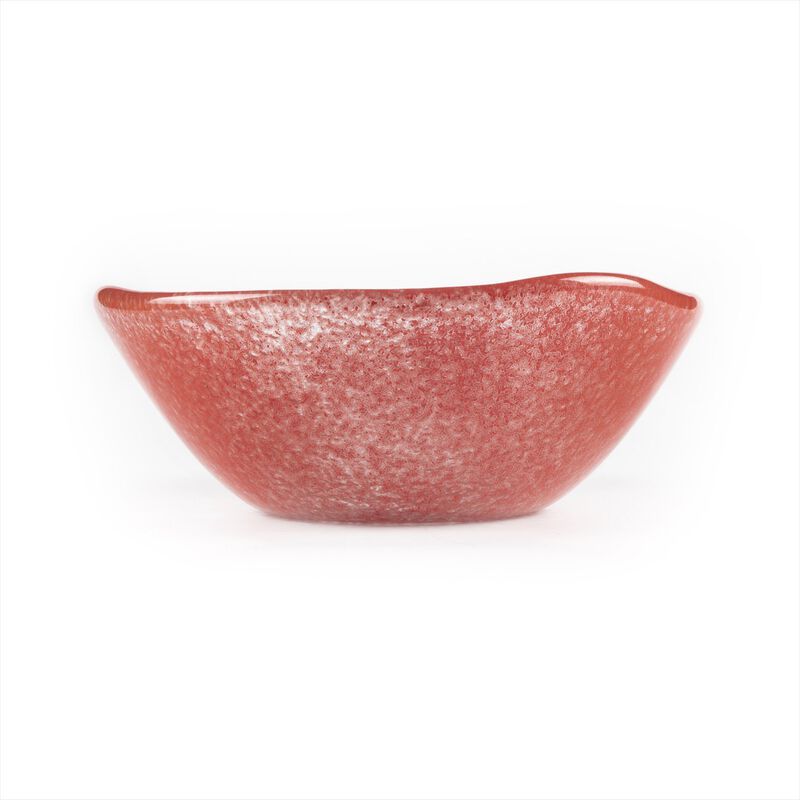 Glass Dinnerware dia.7.5" h:2.75" 20 oz. Round Red Glass Bowl