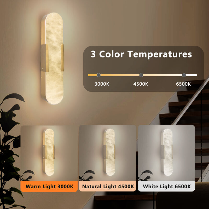 3.5 in. 1-Light LED Wall Sconce with Stone Shade (Set of 2) image number 3