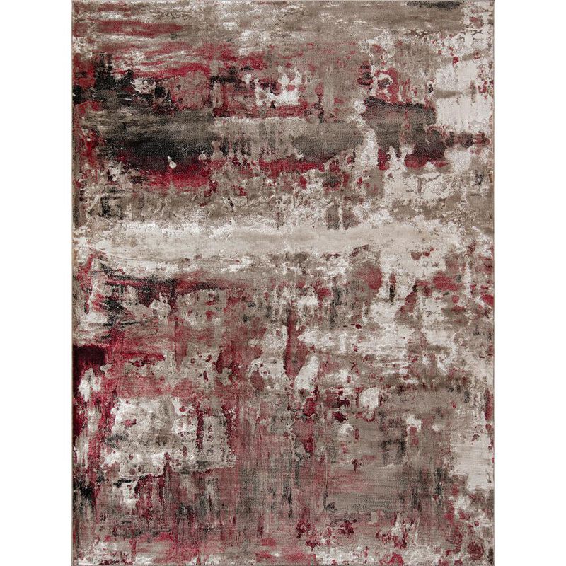 Momeni Contemporary Runner Area Rug, Red, 2'3 X 7'6 Runner