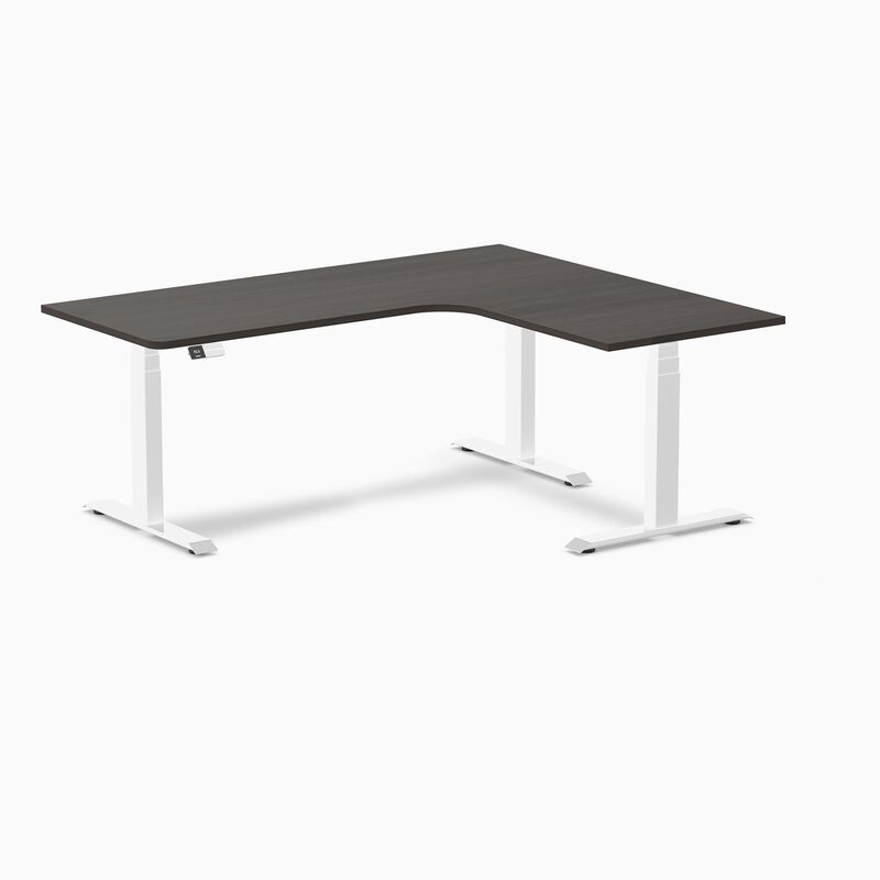 Desky L-Shape Curved Laminate Sit Stand Desk image number 0