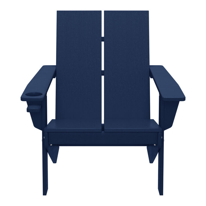 WestinTrends Outdoor HDPE Modern Adirondack Chair with Cup Holder