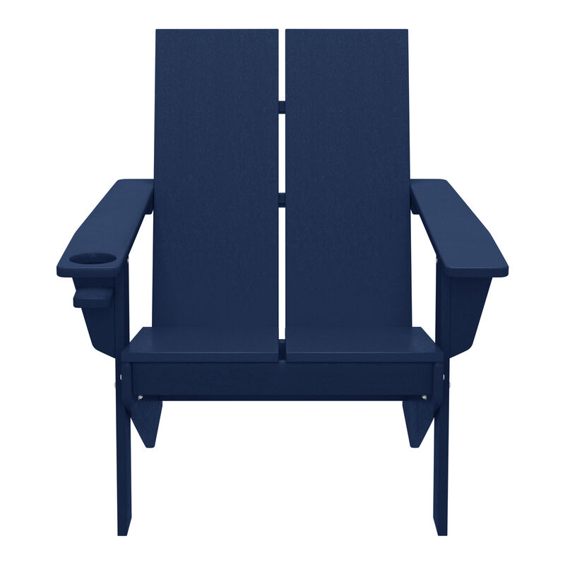 WestinTrends Outdoor HDPE Modern Adirondack Chair with Cup Holder (Set of 4) image number 2