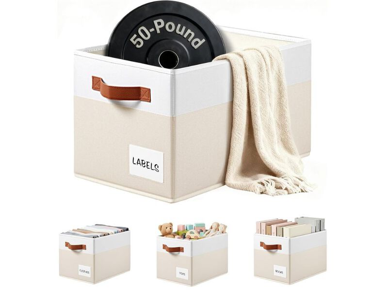 4 Pack Large Closet Storage Baskets For Shelves - 14X10 Heavy Duty Closet Shelf image number 0