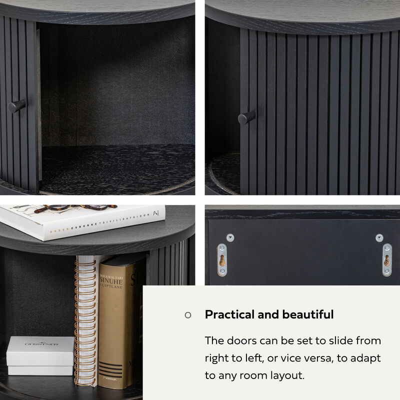 SLIDDO 16'' Floating Nightstand with Storage and Sliding Door.