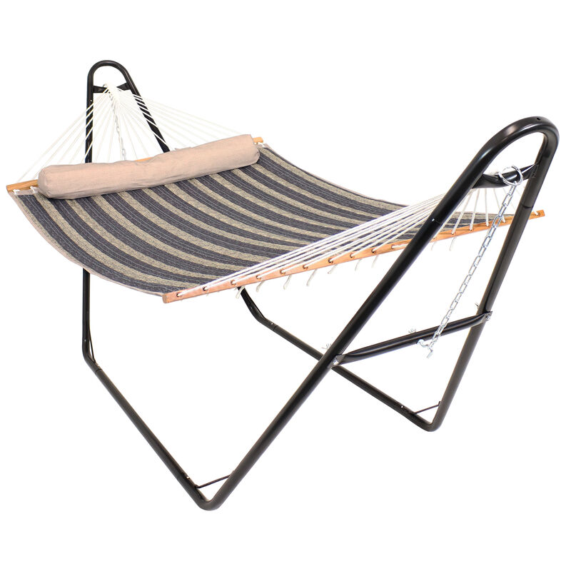Sunnydaze Large Quilted Hammock with Universal Steel Stand