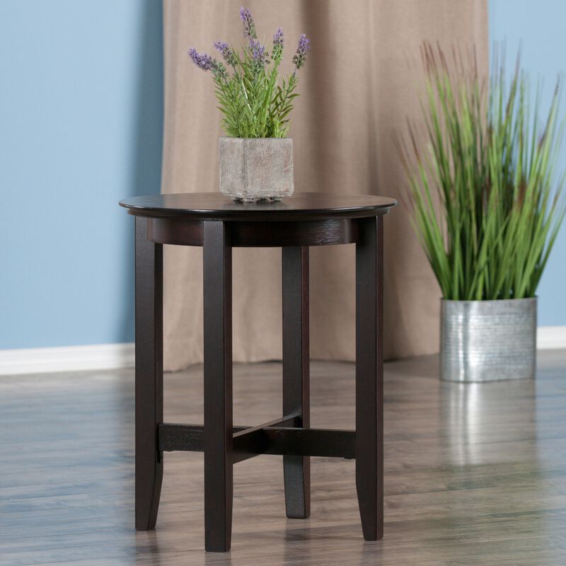 Winsome Ergode Deluxe Wood Sasha Accent Table | Sleek Curved Design | Ample Storage | Black Finish | Multiple Finishes Available | Assembly Hardware Included | 20" W x 20" D x 27" H (92118-VV)