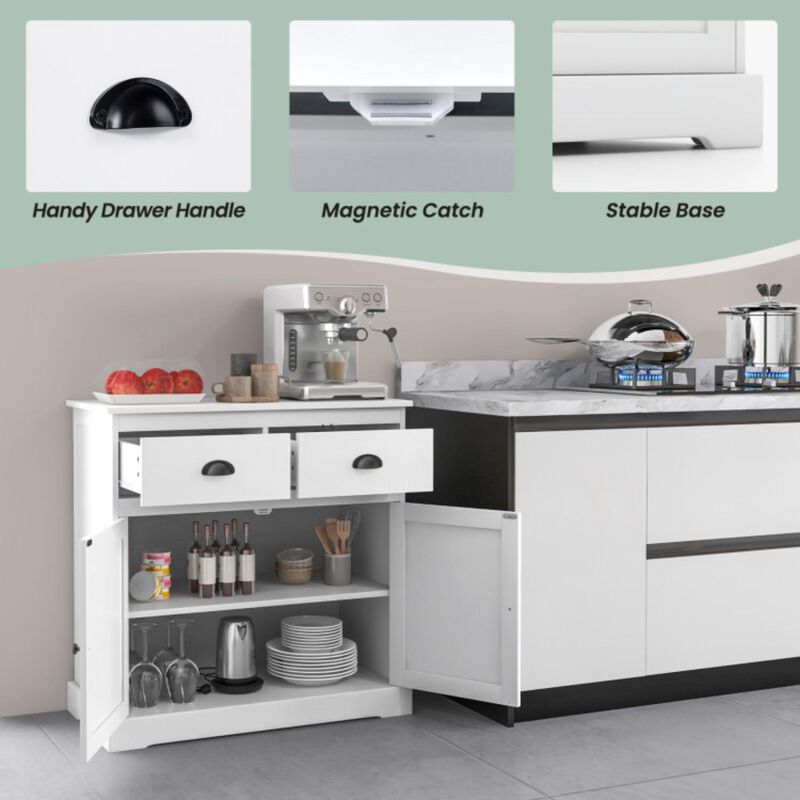 Hivvago Kitchen Buffet Storage Cabinet with 2 Doors and 2 Storage Drawers