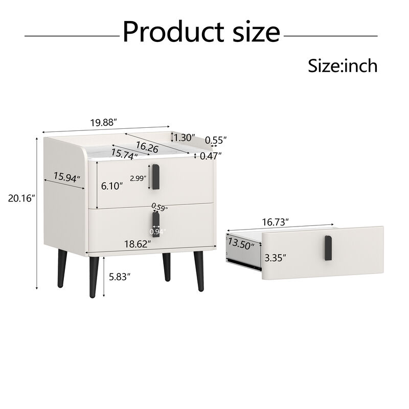 Merax Nightstand with 2 Drawers