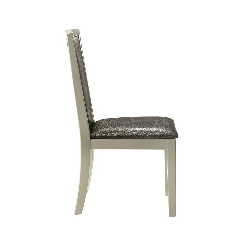 New Classic Furniture Lumina Wood Dining Chair in Silver (Set of 2)