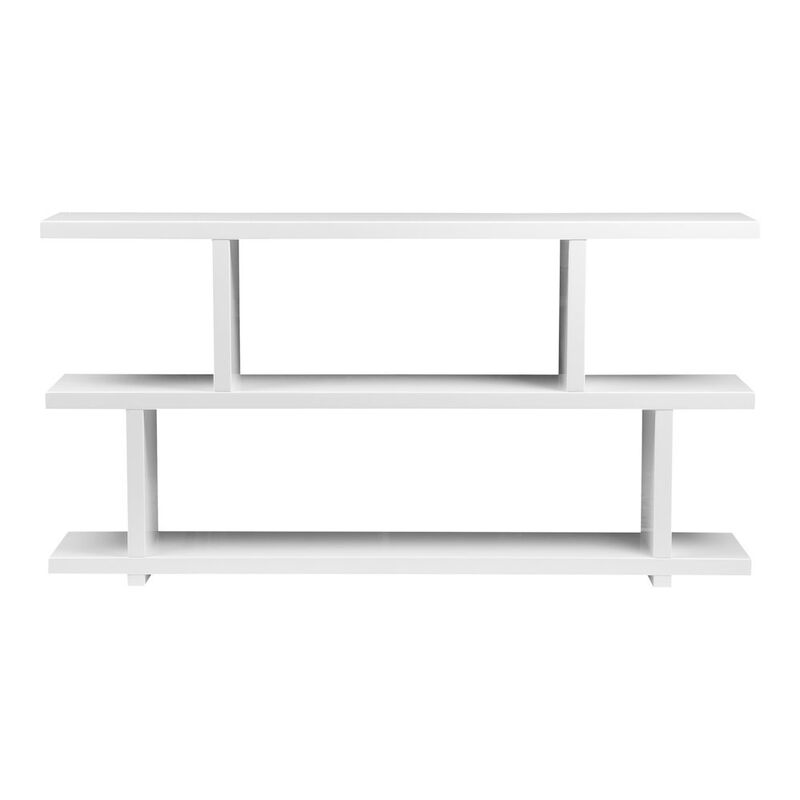 Starlight Canyon Home White Bookshelf &ndash; Small Wooden Bookshelf with 2 Tier Storage Shelves image number 1