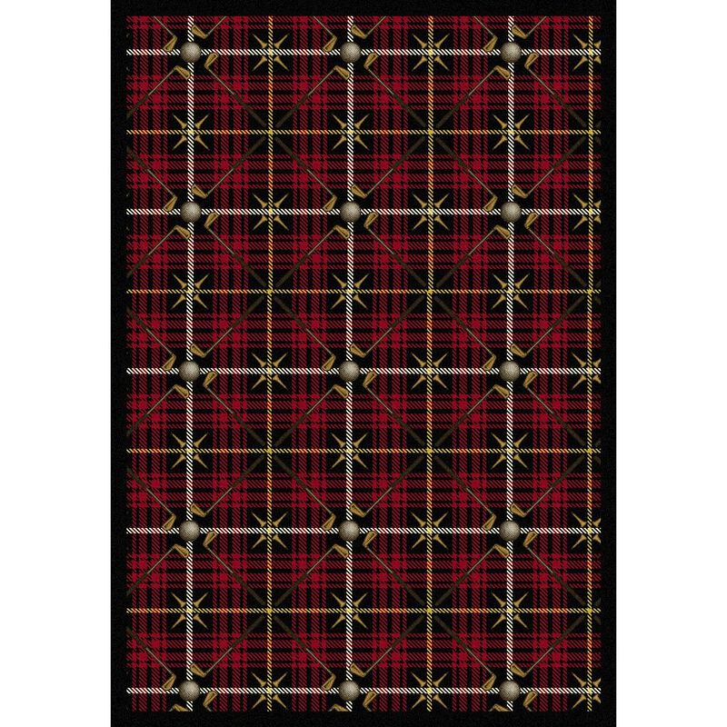Joy Carpets Games People Play Saint Andrews 5'4 x 7'8 Area Rug in Color Lumberjack Red