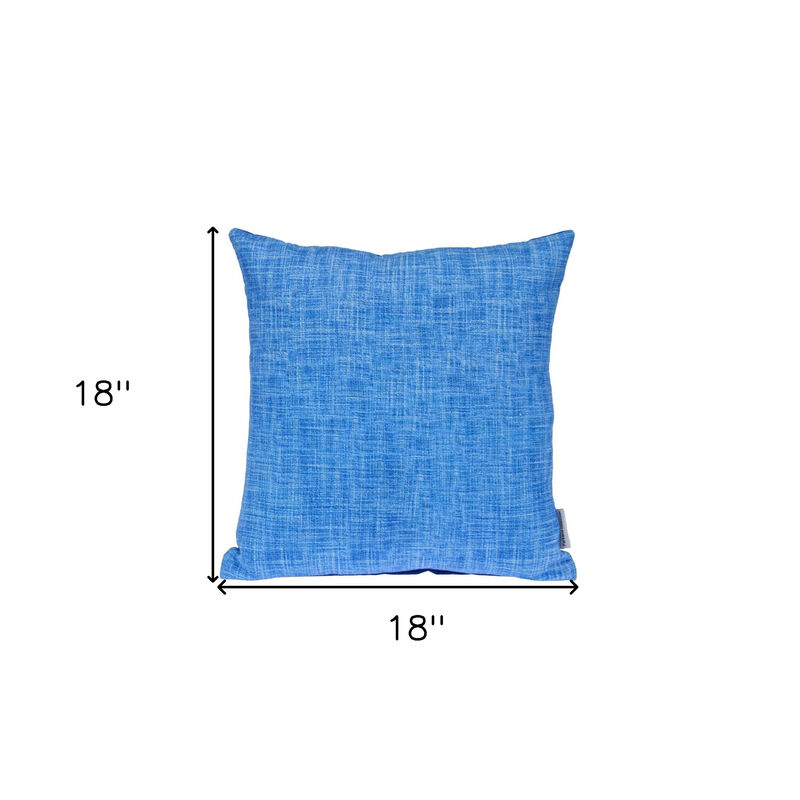 HomeRoots 18" Blue Cotton Throw Pillow image number 4