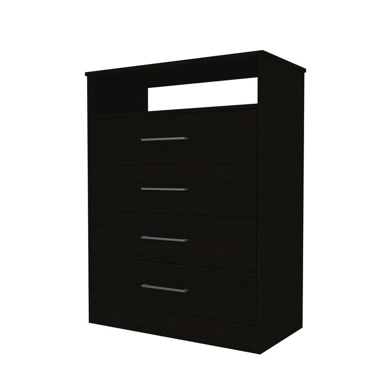 DEPOT E-SHOP Kairo Dresser, Four Drawers, One Shelf, Superior Top, Black image number 6