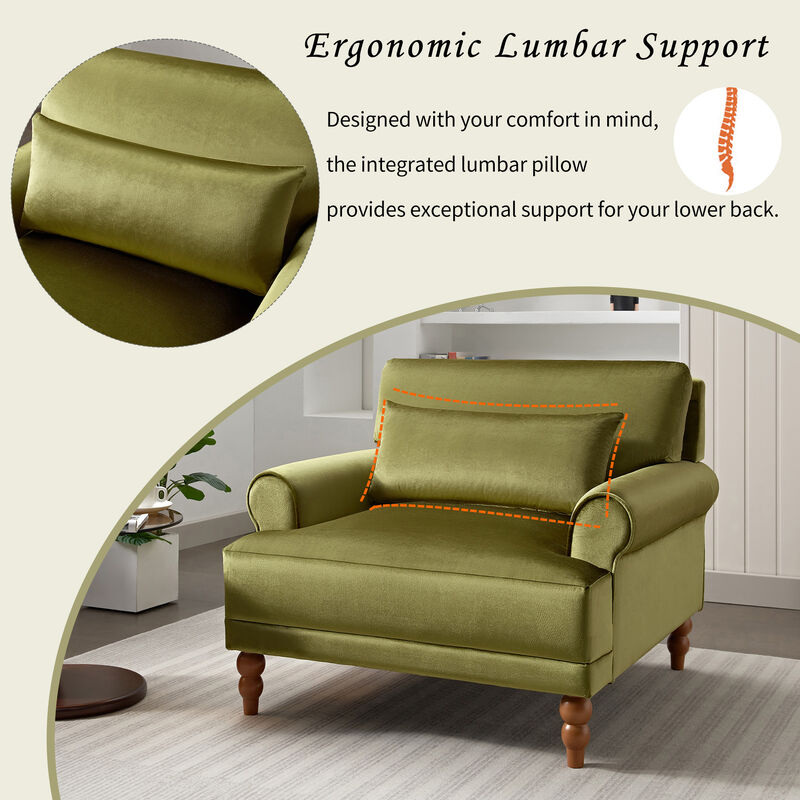 Quopes Luxurious Large Ergonomic Accent Chair image number 3