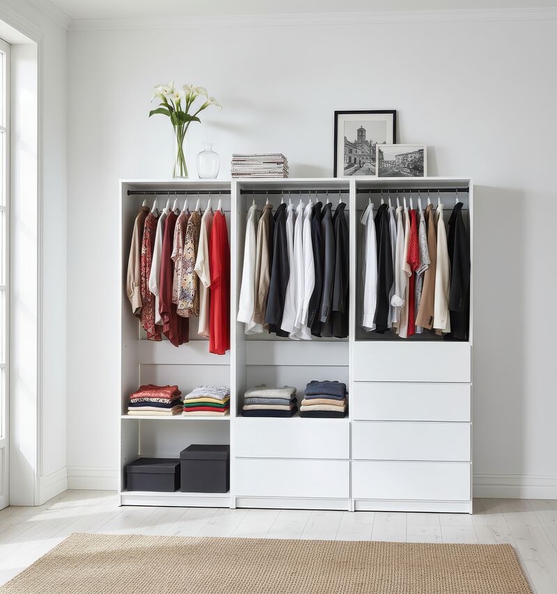 Prosper White Freestanding Walk in Wood Closet System