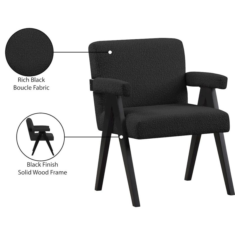 Meridian Furniture Woodloch Black Boucle Fabric Accent Chair