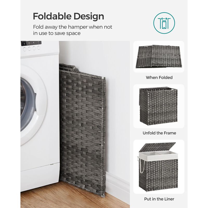 Collapsible Laundry Hamper Space-Saving Design with Easy-to-Carry Handles