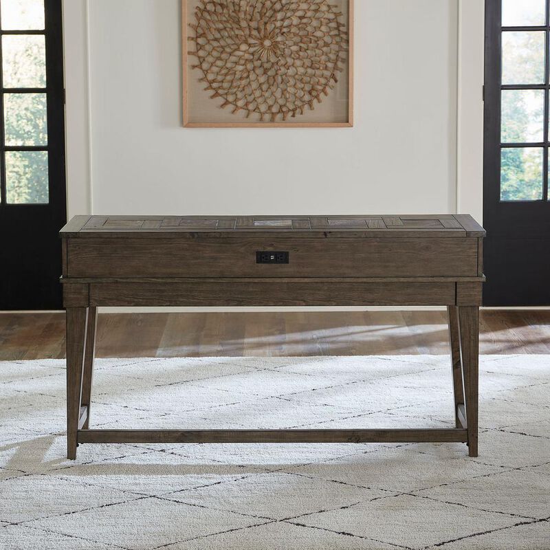 Liberty Furniture Arrowcreek Console Bar Table in Weathered Stone image number 5