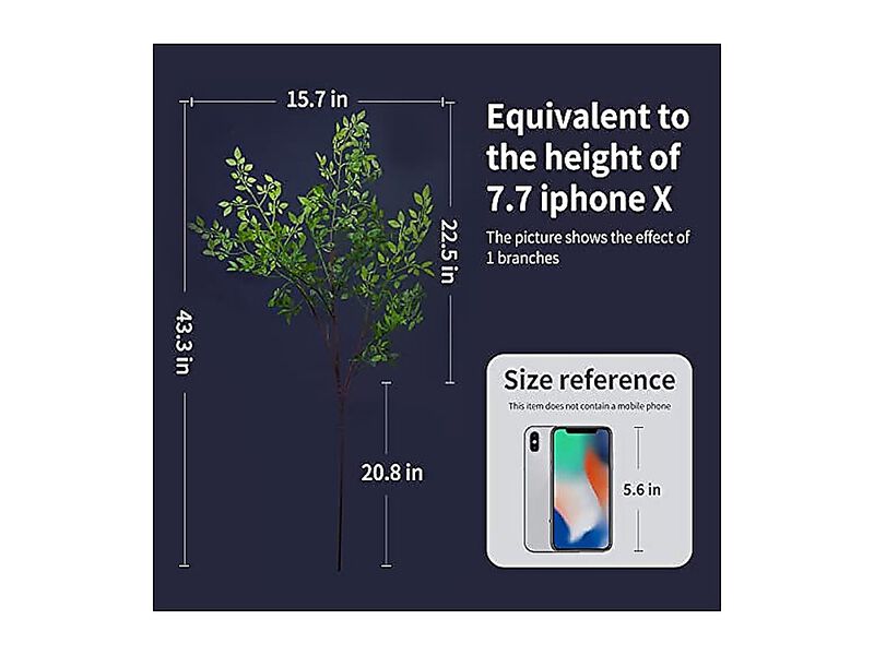 Artificial Plants 2 Pack 43 Inch Green Nandina Faux Branches Vase Shop Garden image number 2