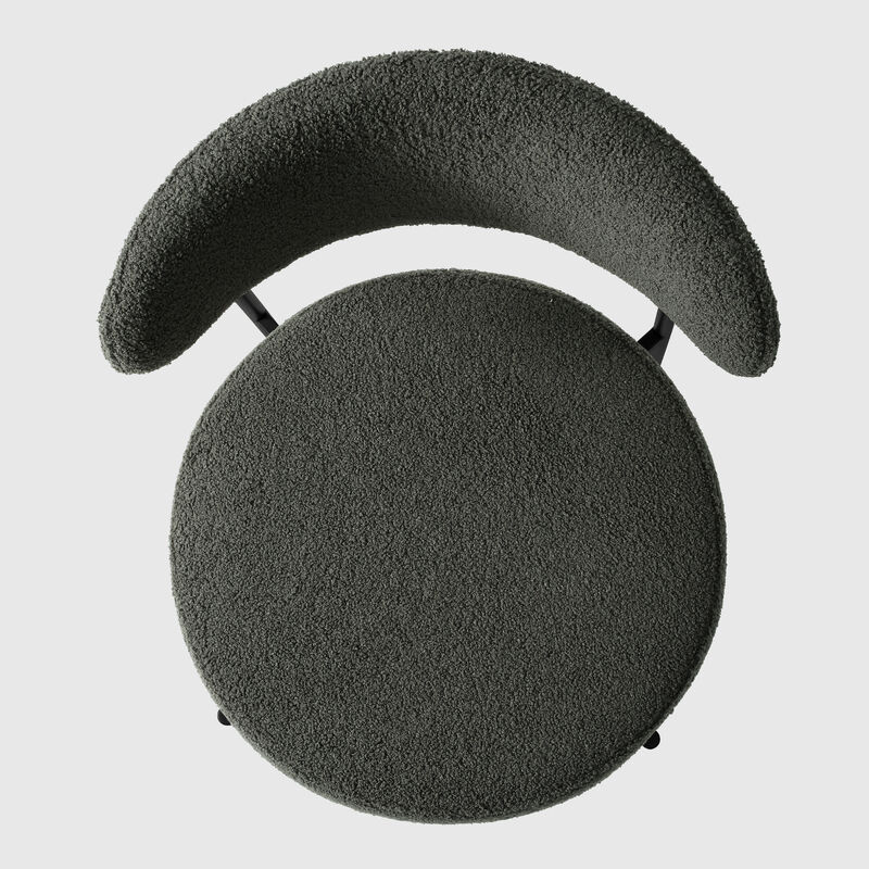 WestinTrends Mid-Century Modern Upholstered Sherpa Round Dining Chairs (Set of 2)